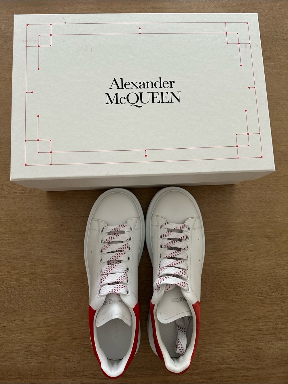 Alexander McQueen White/Lust Red Sneakers